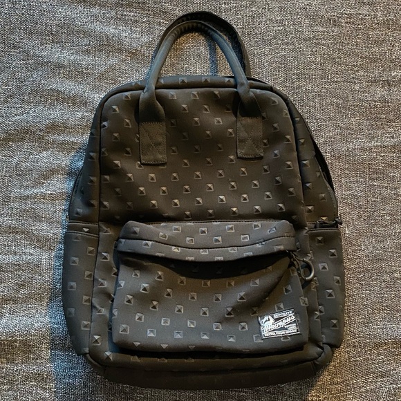Black Patterned Men's Backpack - Picture 1 of 9